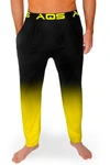 Aqs Ombre Lounge Pants In Black/ Yellow Ombre