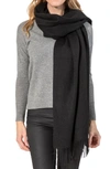 Amicale Cashmere Woven Wrap In 001blk