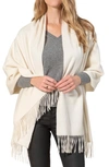 Amicale Cashmere Woven Wrap In 271ivr