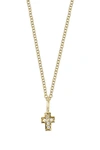 BONY LEVY 18K YELLOW GOLD DIAMOND CROSS PENDANT NECKLACE