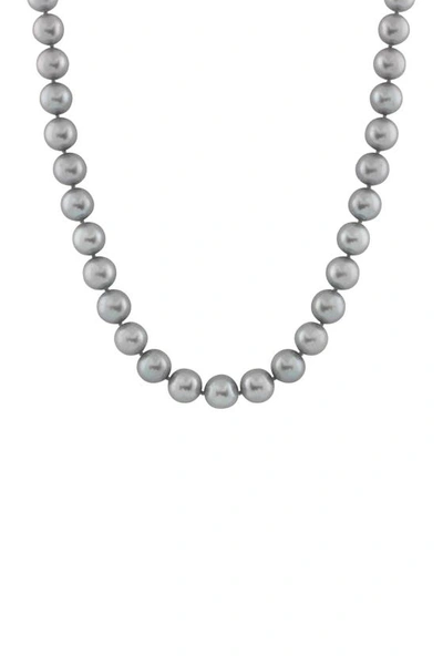 Splendid Pearls 14k White Gold 7-8mm Dyed Gray Pearl Necklace