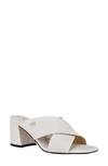Calvin Klein Isha Slide Sandal In White Leather