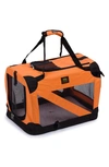 Pet Life Folding Zippered 360 Vista View Dog Carrier In Orange