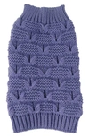 Pet Life Butterfly Stitched Heavy Cable Knitted Pet Sweater In Lavender Purple