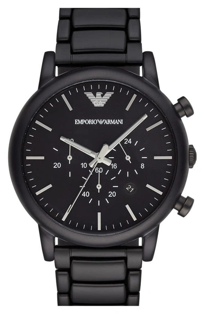 Emporio Armani Luigi Chronograph Watch, 46mm In Black