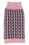 Pet Life Harmonious Dual Color Weaved Heavy Cable In Pink And Navy Blue