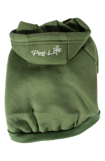 Pet Life Fashion Plush Cotton Pet Hoodie Hooded Sweater In Green