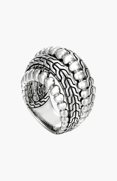 John Hardy 'classic Chain' Dome Ring In Silver