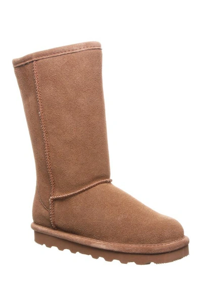 Bearpaw Kids' Elle Genuine Shearling Lined Suede Boot In Hickory