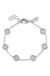Samuel B. Sterling Silver Cushion Cut Semi-precious Stone Station Bracelet In Multi