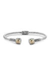 Samuel B. Floral Design Hinged Cuff Bracelet In Silver And Gold
