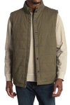 Union Denim Quilted Vintage Twill Vest In Cargo Green