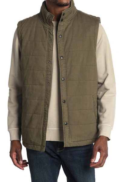 Union Denim Quilted Vintage Twill Vest In Cargo Green