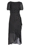 Julia Jordan Dot Print Chiffon Dress In Black/white
