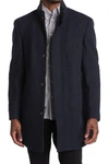 Hart Schaffner Marx Genoa Twill Wool Blend Coat In Navy