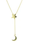 ADORNIA 14K YELLOW GOLD PLATED CELESTIAL LARIAT NECKLACE