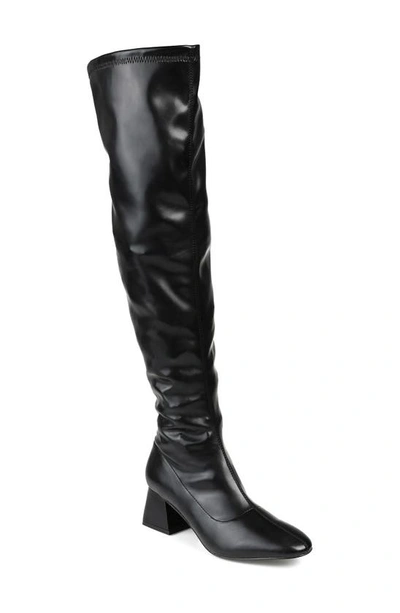 Journee Collection Melika Extra Wide Calf Foam Over-the-knee Boot In Black