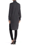 Go Couture Turtleneck High-low Tunic Sweater In Charcoal Elephant Up Dnu
