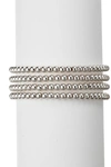 Eye Candy Los Angeles Rhodium Plated Brass Beaded Stretch Bracelets In Rose