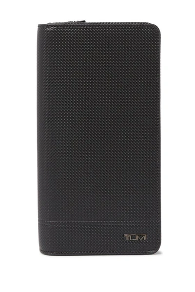 Tumi Zip-around Travel Wallet In Black Texture
