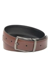 Original Penguin Brown Reversible Leather Belt In Luggage