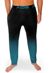 Aqs Ombré Lounge Pants In Black/ Teal Ombre