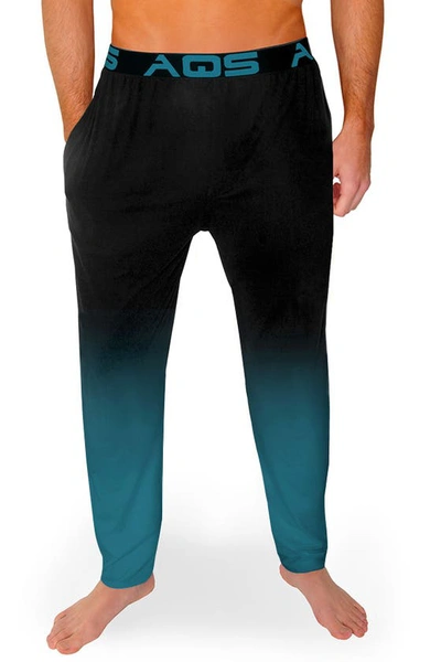 Aqs Ombré Lounge Pants In Black/ Teal Ombre