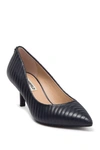 Karl Lagerfeld Rosette Quilted Pointed Toe Pump In Mid Midnight