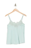 Just One Woven Lace Trim Cami In Mint