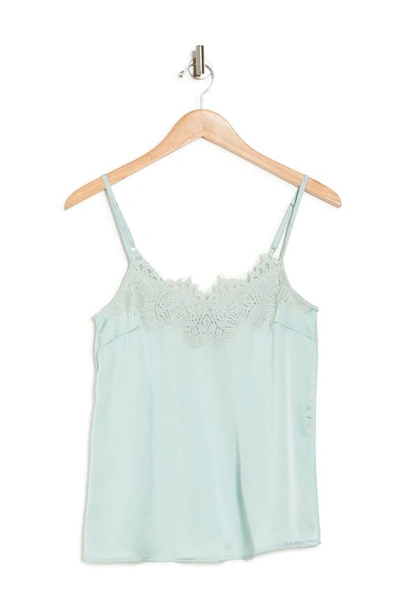 Just One Woven Lace Trim Cami In Mint