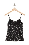 Just One Woven Lace Trim Cami In Floral