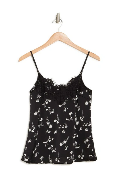 Just One Woven Lace Trim Cami In Floral