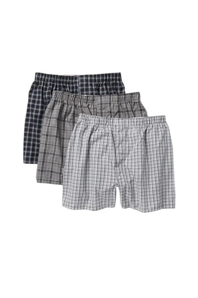 Nordstrom Rack Woven Boxer In Black- White Plai