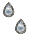 Adornia Moore Moonstone & Champagne Diamond Earrings In White