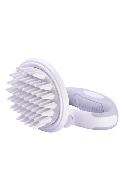 Pet Life Gyrater Swivel Travel Silicone Massage Grooming Pet Brush In White