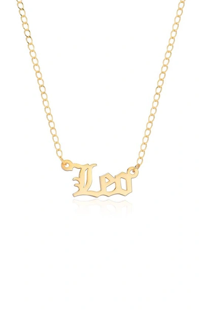 Gabi Rielle Zodiac Sign Gothic Script Necklace In Gold-scorpio