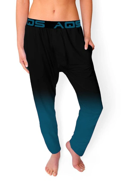 Aqs Ombrè Lounge Pants In Black/ Teal Ombre