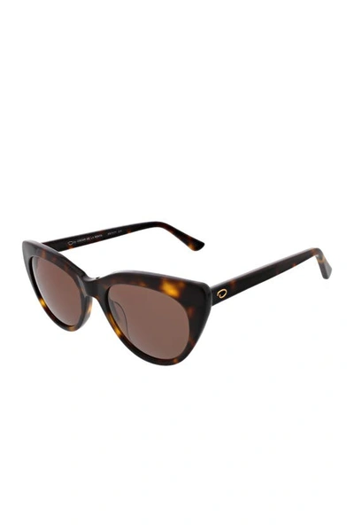 Oscar De La Renta 52mm Square Sunglasses In Tort