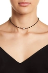 Adornia 3mm Black Spinel Choker Necklace Moonstone Silver In Black