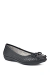 Cliffs By White Mountain Cheryl Ballet Flat In Black/burnished/smooth