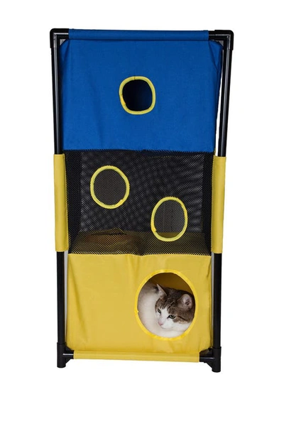 Petkit Blue/yellow Kitty-square Obstacle Soft Folding Sturdy Play-active Travel Collapsible Travel Pet Cat 