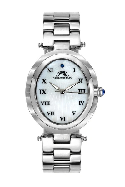 Porsamo Bleu South Sea Swarovski Crystal Bracelet Watch, 30.75mm In Silver