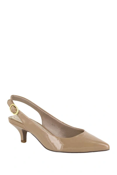 Easy Street Faye Slingback Pump In Nude Patent