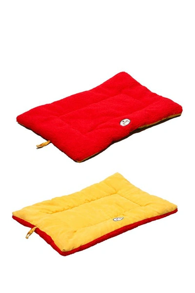 Pet Life Large Orange/red Eco-paw Reversible Eco-friendly Pet Bed In Nocolor