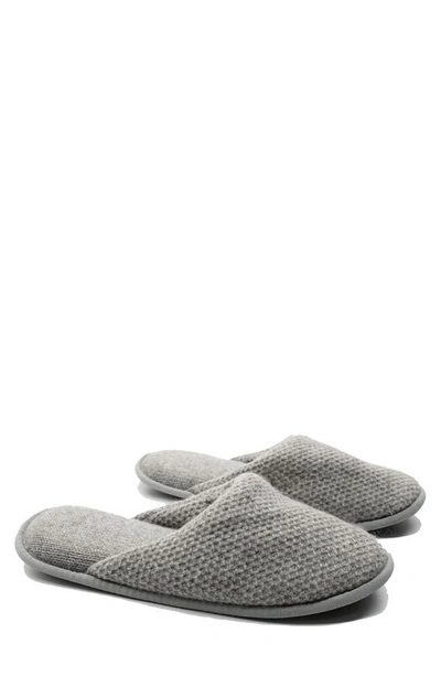 Portolano Cashmere Honeycomb Slippers In Ht Grey