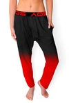 Aqs Ombré Lounge Pants In Black/ Red Ombre