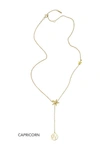 Adornia 14k Yellow Gold Plated Sterling Silver Zodiac Pendant Lariat Necklace