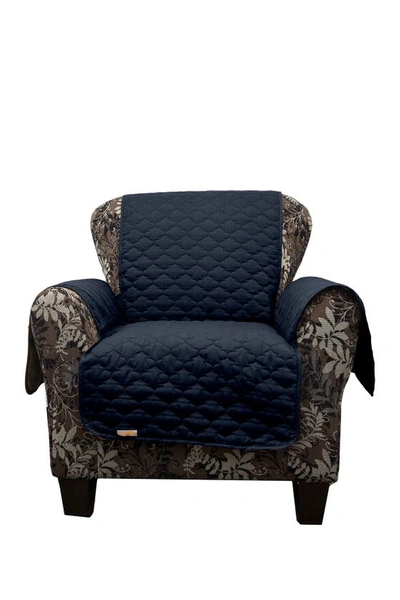 Duck River Textile Navy Rhys Reversible Water Resistent Microfiber Chair Cover