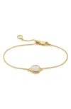 Monica Vinader 'mini Siren' Fine Chain Bracelet In Moonstone/ Yellow Gold