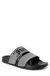 Juicy Couture Winx Embellished Double Strap Slide Sandal In Black